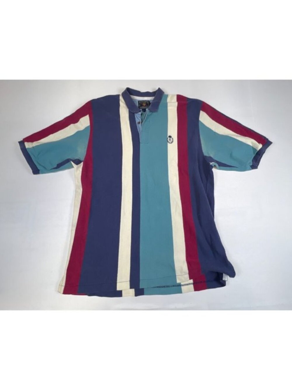 Vintage Chaps Ralph Lauren Mens XL Polo Shirt Striped Multi Color Cotton